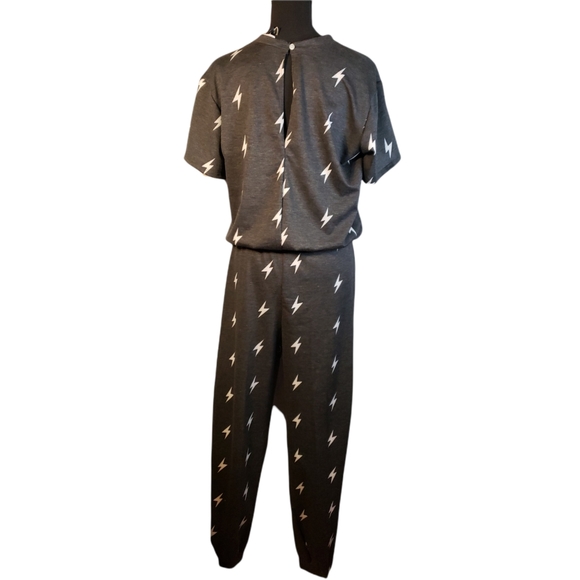 Venus Rules jumpsuit size L grey & white NWOT - Picture 3 of 12